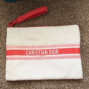 Christian Dior White and Red Clutch